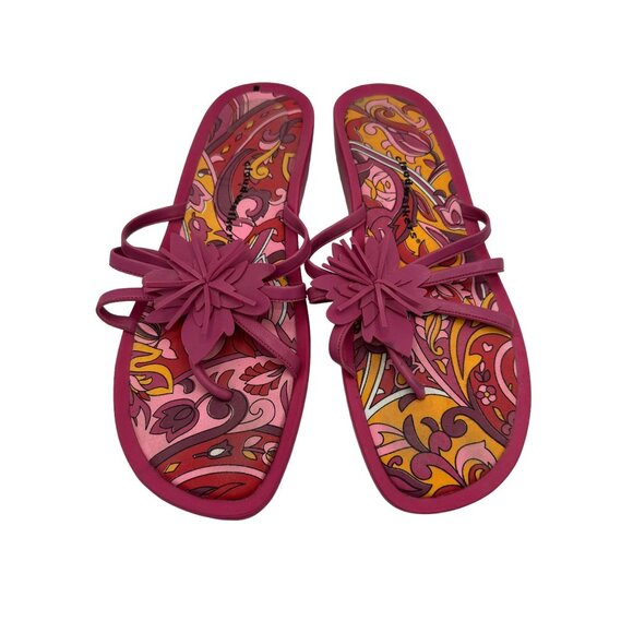 Cloudwalkers Pink Sandals Floral 11W Coquette Girly Strappy Clove 8403 - Picture 2 of 5